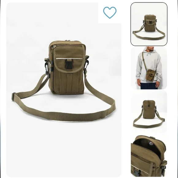 UO Unisex Rothco Classic Canvas Passport Travel Bag in Olive Moss - Picture 3 of 11